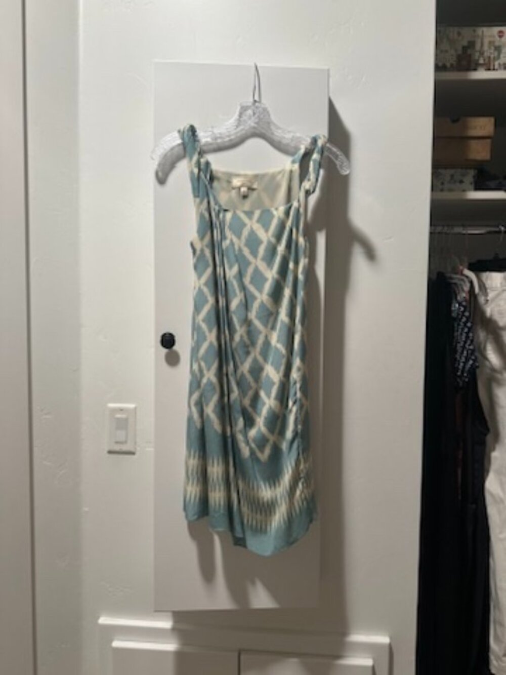 Moulinette Souers green/blue silk sun dress